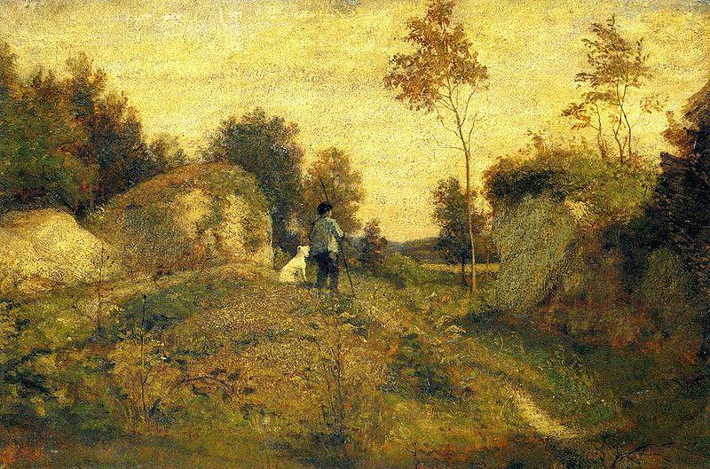 William Morris Hunt A landscape painting simply entitled Landscape oil painting image